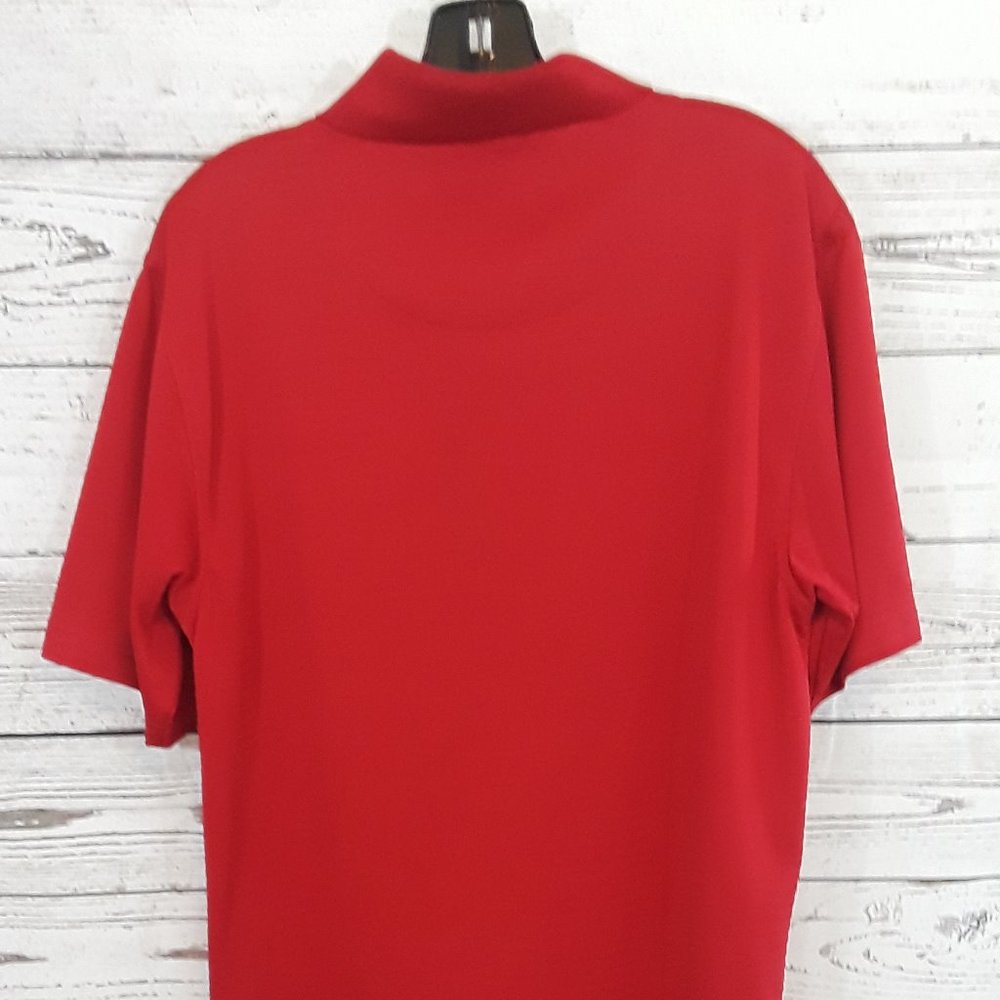 PGA Tour M Dark Red Breathable Polo Shirt - Picture 3 of 3
